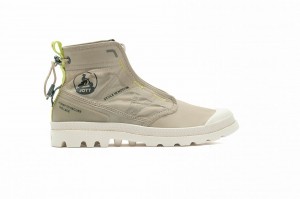 Beige Palladium Pampa Travel Lite Samena Men Boots | Saudi Arabia-KP9428076