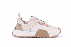 Beige / Dark Brown Palladium Troop Runner Kids' Sneakers | Saudi Arabia-SW5618703