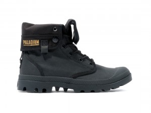 Black Palladium Baggy Coated Men Boots | Saudi Arabia-PS9207546