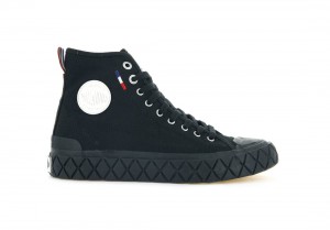 Black Palladium Palla Ace Canvas Mid Women Sneakers | Saudi Arabia-LQ7021369