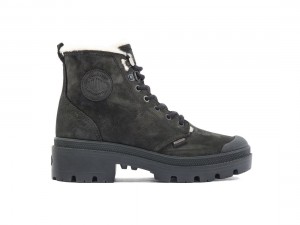 Black Palladium Pallabase Nubuck Zip Wl Women Winter Boots | Saudi Arabia-SA5324189