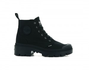 Black Palladium Pallabase Twill Women Boots | Saudi Arabia-HW3291870