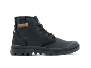 Black Palladium Pampa Hi Coated Men Boots | Saudi Arabia-SK4072516