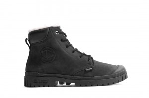 Black Palladium Sp20 Cuff Leather Waterproof Wl Men Winter Boots | Saudi Arabia-JF7983041