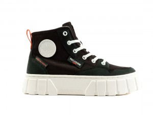 Black / Dark Green Palladium Pallatower Hi Women Sneakers | Saudi Arabia-OT2035691