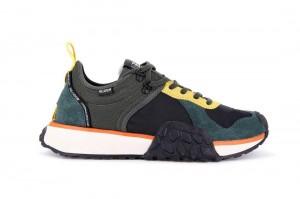 Black / Green Palladium Troop Runner Kids' Sneakers | Saudi Arabia-IN7123564