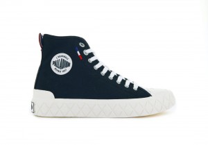 Black / White Palladium Palla Ace Canvas Mid Men Sneakers | Saudi Arabia-YJ3192750