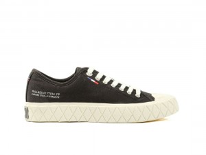 Black / White Palladium Palla Ace Canvas Kids' Sneakers | Saudi Arabia-UQ6354921
