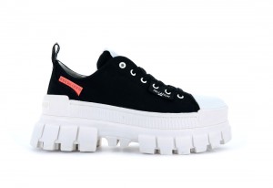 Black / White Palladium Revolt Lo Tx Women Sneakers | Saudi Arabia-AU1928435