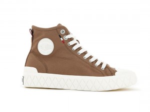 Brown Palladium Palla Ace Canvas Mid Women Sneakers | Saudi Arabia-DZ6859342