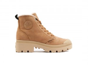 Brown Palladium Pallabase Nubuck Zip Wl Women Winter Boots | Saudi Arabia-PD1539402