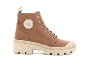 Brown Palladium Pallabase Twill Women Boots | Saudi Arabia-IM9826704