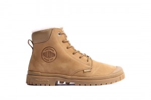 Brown Palladium Sp20 Cuff Leather Waterproof Wl Men Winter Boots | Saudi Arabia-QF3846925