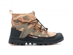 Brown / Black Palladium Pampa Lite+ Xplor Wp+ Kids' Boots | Saudi Arabia-PL2045389