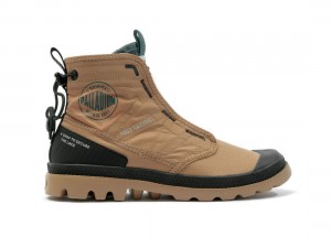 Brown / Black Palladium Pampa Travel Lite Rs Kids' Boots | Saudi Arabia-OT7625019