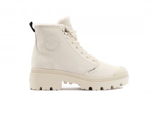 Cream Palladium Pallabase Nubuck Zip Wl Women Winter Boots | Saudi Arabia-HG8715264