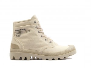 Cream Palladium Pallabrousse Workwear Kids' Boots | Saudi Arabia-XO2916358