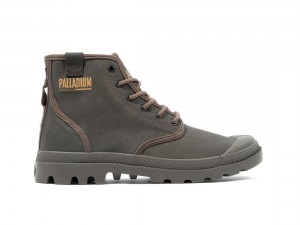Dark Brown Palladium Pampa Hi Coated Women Boots | Saudi Arabia-ZU0931568