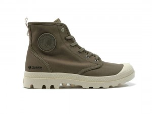 Dark Green Palladium Pampa Hi Zip Organic Women Boots | Saudi Arabia-RO8163905