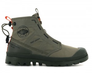 Dark Green Palladium Pampa Travel Lite Kids' Boots | Saudi Arabia-BD3675029