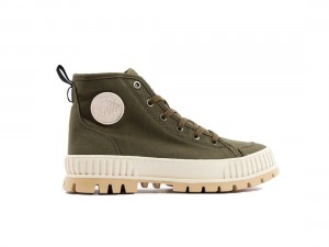 Dark Olive Palladium Pallashock Organic 2 Men Sneakers | Saudi Arabia-XR7349618