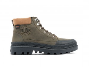 Dark Olive Palladium Pallatrooper Cuff Wp+ Men Boots | Saudi Arabia-RE4587936