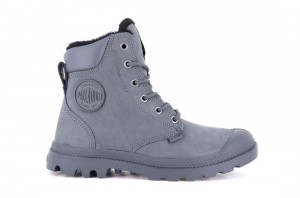 Grey Blue Palladium Pampa Sport Cuff Wps Kids' Boots | Saudi Arabia-NB0493165