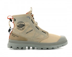 Khaki Palladium Pampa Travel Lite Men Boots | Saudi Arabia-QE1834265