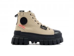 Khaki / Black Palladium Revolt Hi Tx Women Boots | Saudi Arabia-XP0358271