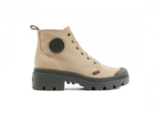 Light Brown Palladium Pallabase Twill Women Boots | Saudi Arabia-EW5269018