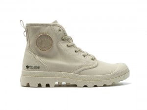 Light Khaki Palladium Pampa Hi Zip Organic Kids' Boots | Saudi Arabia-LK8531296