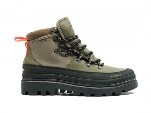 Olive Palladium Pallatrooper Hiker Wp+ Women Boots | Saudi Arabia-EW3598041