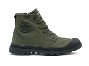 Olive Palladium Pampa Rcyl Lt+wp+zip Women Boots | Saudi Arabia-WK6127934
