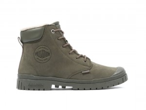 Olive Palladium Sp20 Cuff Leather Waterproof Wl Women Winter Boots | Saudi Arabia-YE1542370