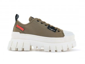 Olive / White Palladium Revolt Lo Tx Women Sneakers | Saudi Arabia-SL2063578