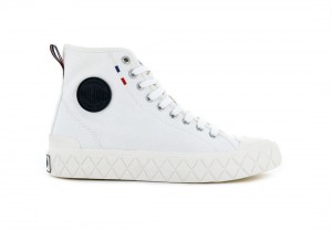 White Palladium Palla Ace Canvas Mid Kids' Sneakers | Saudi Arabia-IS1095627