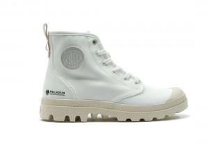 White Palladium Pampa Hi Zip Organic Men Boots | Saudi Arabia-EF2708935