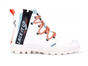 White Palladium Pampa Lite Lace It Men Boots | Saudi Arabia-PK0654378