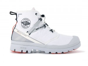 White Palladium Pampa Travel Lite+ Waterproof Kids' Boots | Saudi Arabia-JX6785491