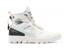 White / Black Palladium Pampa Travel Lite Rs Men Boots | Saudi Arabia-QG8614270