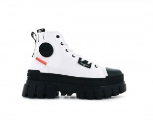 White / Black Palladium Revolt Hi Tx Women Boots | Saudi Arabia-TH4719532