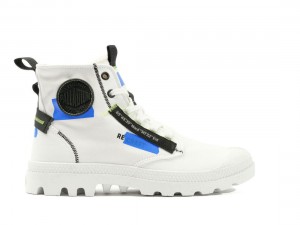 White / Blue Palladium Pampa Hi Re-craft Women Boots | Saudi Arabia-RT1450839